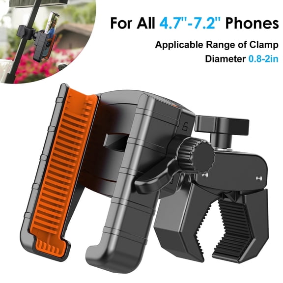 EEEkit Golf Cart Phone Mount Holder, 360 Rotatable Clamp, Universal Clip Fit for 4.77" Smartphones, EZGO & Club Car