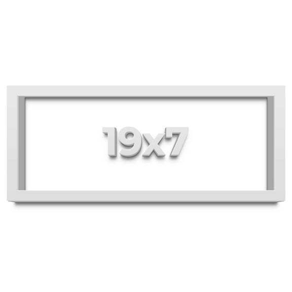 19x7 Shadow Box Frame White | 1 Inches Deep Real Wood Contemporary Shadowbox Display Frame | UV