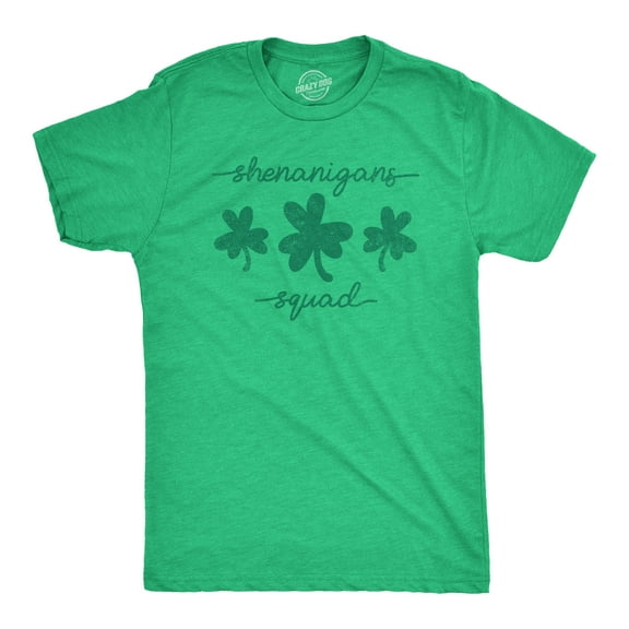 Mens Shenanigans Squad T shirt Funny St Patricks Day Parade Graphic Novelty Tee for Guys Graphic Tees