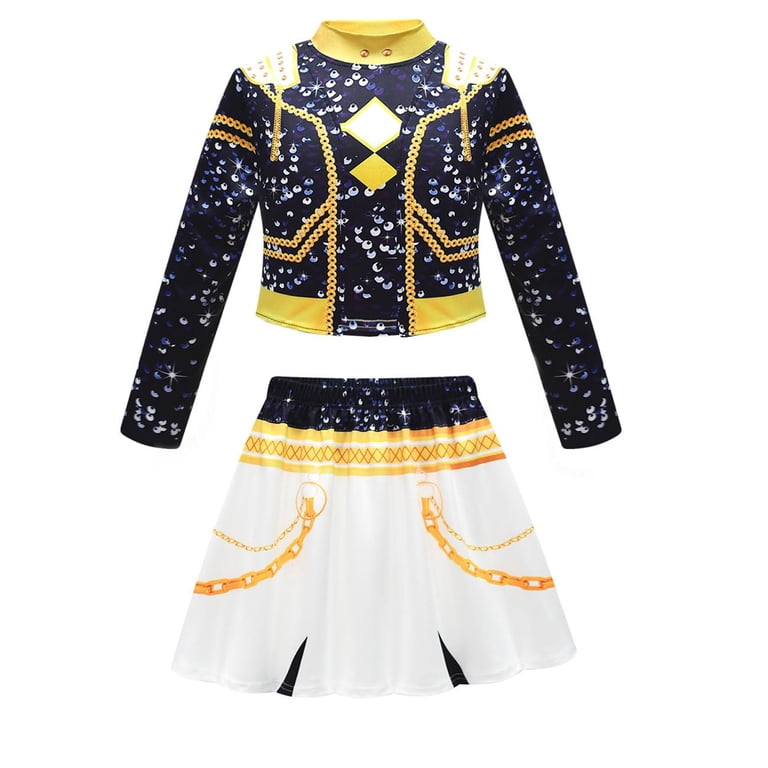 popular fancy dress HTQWLP 3 Piece Halloween Popular Singers Costume, Halloween Role Play Girls  Pop Star Fancy Dress Outfits, Halloween Party Stage Performance Dress up  for Girls, Black/160