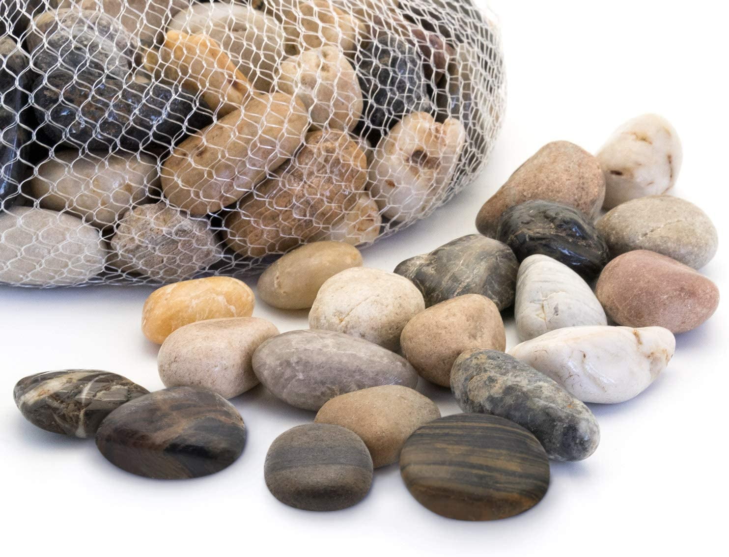 Natural Large River Pebbles Stones Rocks Mixed Colour Water Plant Decor 