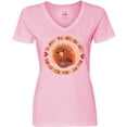 thumbnail image 3 of Inktastic Happy Thanksgiving with Cute Turkey Women's V-Neck T-Shirt, 3 of 5