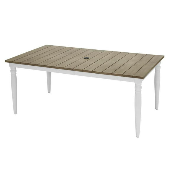 Hampton Bay Jasper Ridge Farmhouse White Frame Rectangular Metal Outdoor Patio Dining Table With Wood Grain Tabletop Com - Farmhouse Steel Outdoor Patio Dining Table Hampton Bay Jasper Ridge Farmhouse White Frame Rectangular Metal Outdoor Patio Dining Table With Wood Grain Tabletop Com - Farmhouse Steel Outdoor Patio Dining Table