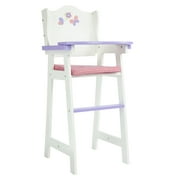 Olivia's Little World Wooden Baby Doll High Chair, White