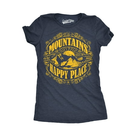 Womens Mountains Are My Happy Place Cool Vintage Rockies Outdoor Nature T (Best Place To Sell Vintage Clothes)