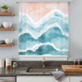 thumbnail image 5 of Aqua Coastal Beach Sheer Curtains 108 Inches Extra Long, Modern Oil Painting Nautical Light Filering Curtains, Privacy Drapes Simi Floor to Veiling Curtain for Living Room Large Window Treatment, 5 of 9