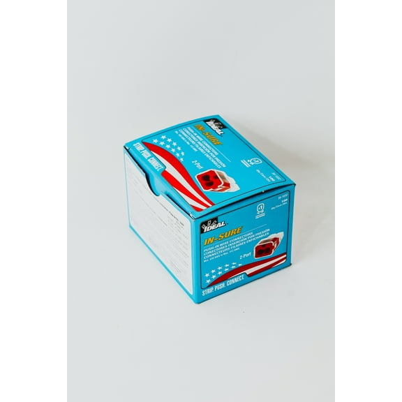 Ideal 30-1032 Push In Connector,2 Port,red,pk 100