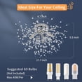 thumbnail image 3 of AIR-Modern Small Crystal Ceiling Light Fixture, 4-Light Chrome Crystal Sputnik Firework Chandelier, Semi Flush Mount Ceiling Light Fixtures for Bedroom Kitchen Hallway Entryway Bathroom(H9.5'' x W17., 3 of 4