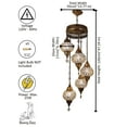 thumbnail image 4 of Angora Elif 5 Globe Hanging Turkish Lamp | Turkish Moroccan Chandelier Lamps (47.24"), 4 of 8
