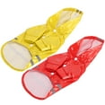 thumbnail image 2 of 2 impermeables para perros, con capucha y banda reflectante de seguridad, color rojo y amarillo (rojo y amarillo S), 2 of 14