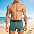 thumbnail image 2 of Asxite Mens Pajamas Shorts Striped Soft Breathable Elastic Embossed Waistband Solid Sleepwear, 2 of 7