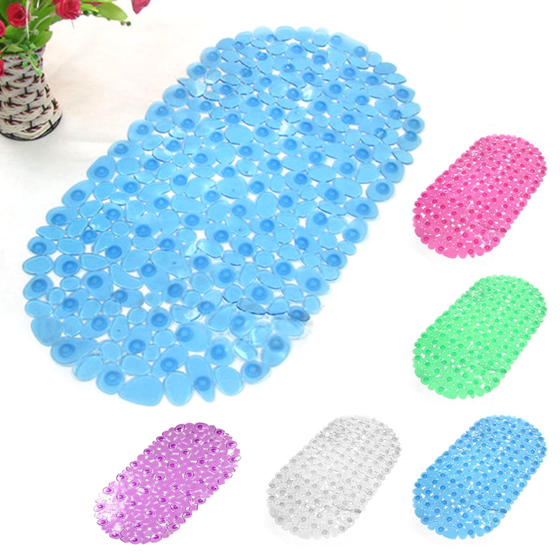 Bathroom No Slip Feet Mat Shower Bath Suction Carpet Anti Silicone