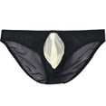 thumbnail image 2 of TANBOM Men's Bulge Enhancing Briefs Nylon Mesh Underwear Black M 1-Pack, 2 of 6