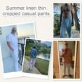 thumbnail image 6 of Men's Drawstring Loose Linen Beach Pants Lightweight Elastic Waist Yoga Lounge Cotton Trousers Pajamas - 3XL, 6 of 6