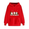 thumbnail image 4 of Uootdi Christmas Hoodie for Women Gift Christmas Tree Xmas Santa Graphic Printed Sweatshirt with Pocket Holiday Shirts, 4 of 5