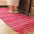 thumbnail image 1 of Tapis en Chiffon, Lavable en Machine, Réversible, Tissé à la Main, Multicolore, Rayé, pour Chambre, Salon, Cuisine et Buanderie (20 Pieds' x 31 Pouces, Rouge), 1 of 7