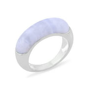 Gemistry Domed Blue Lace Agate Gemstone Ring, Sterling Silver