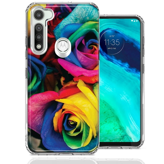 MUNDAZE For Motorola Moto G Fast Colorful Roses Design Double Layer Phone Case Cover