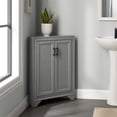 thumbnail image 2 of Pemberly Row MDF Wood Corner Storage Cabinet in Distressed Gray, 2 of 10