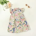 thumbnail image 2 of Little Girl Dresses Colorful Floral Pattern Dress Sleeveless Ruffles Sundress British Country Style Casual Summer Dress Kids Sundress,Size 12 Months-24 Months, 2 of 8