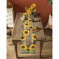 thumbnail image 5 of nqOlkjepod Sunflowers Table Runner 60 Inches Long Farmhouse Dress Scarves, Botanical Floral Butterfly Brown Wooden Grain Dining Tablerunner for Coffee Table/Kitchen Island/Party Décor, 13" x 60", 5 of 8