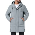 thumbnail image 5 of INSPIRE CHIC Hooded Puffer Jacket for Men's Mid-Length Warm Outerwear Zipper Winter Quilted Padded Coat M Gray, 5 of 6
