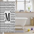 thumbnail image 3 of Manfei Polka Dot Letter M Shower Curtain 72Wx72L,Minimalist Artwork Bathroom Curtain,White Black, 3 of 5