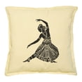 thumbnail image 1 of Beautiful Indian Woman Printed Khaki Decorative Pillows Case VPLC_02 Size 18x18, 1 of 1