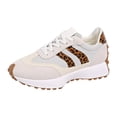 thumbnail image 5 of Rokment Women's Leopard Platform Fashion Sneakers Trendy Casual Color Block Suede Lace up Skateboard Tennis Walking Running Shoes for Woman Grey Size 8.5, 5 of 7