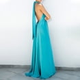 thumbnail image 4 of CIENVNSTG Midi Dresses for Women Satin Sexy Evening Dress Solid Blue Elegant Robe Festival Party Dresses Fashion Sleeveless Shift Dress Blue S, 4 of 5