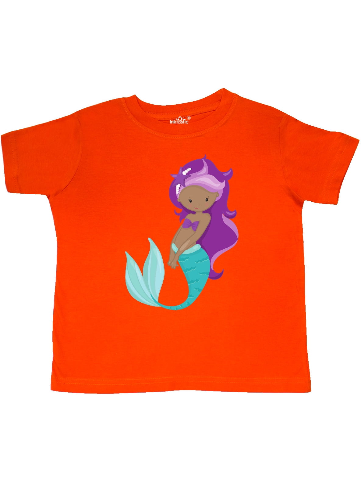 inktastic Cute Little Mermaid Purple Hair Purple Sea Star Toddler T-Shirt