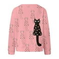thumbnail image 5 of Wang6 Womens Plus Size Cardigan Sweaters Fall Open Front Button Long Sleeve Knit Sweater Causal Deep V Neck Loose Cute Animal Printed Knitted Outwear Tops Pink1 XL, 5 of 5