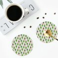 thumbnail image 5 of Disketp Christmas Trees Funny Coasters,6 Pcs Leather Coasters with Holder, Perfect Housewarming Hostess Gifts,Protect Furniture from Water Marks Scratch and Damage,Round Shape, 5 of 7