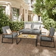 thumbnail image 2 of Patio Furniture Set on Sale, Outdoor Conversation Set with Soft Cushion & Coffee Table for lawn, Yard, Poolside, 2 of 9