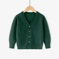 thumbnail image 3 of GYRATEDREAM Toddler Girls Boys Cardigans Sweater Coat Kids Long Sleeve Button down Open-Front Knitwear Jacket Children Solid Color Fall Winter Warm Clothes School Uniform for 3-10 Years Green, 3 of 4