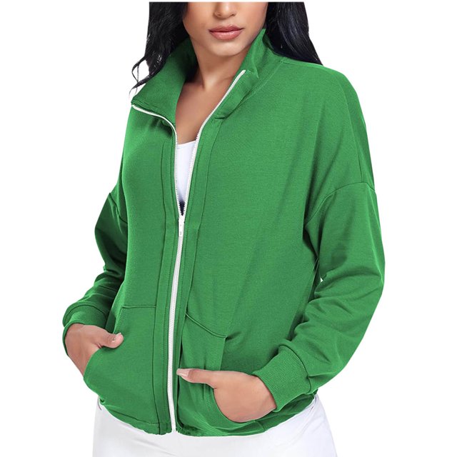 Puntoco Coat Sudadera Corta con Cremallera Completa para Mujer - Sudaderas Informales de Manga Larga de Gran tamaño Otoño Invierno Ropa Deportiva Liquidación Puntoco Puntoco-1
