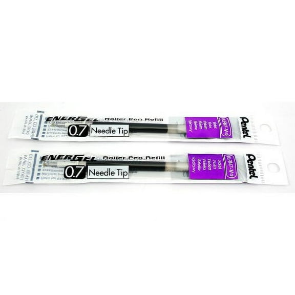 2 Pk Pentel LRN7-V EnerGel Refills, 0.7 mm Medium Needle Tip, Violet