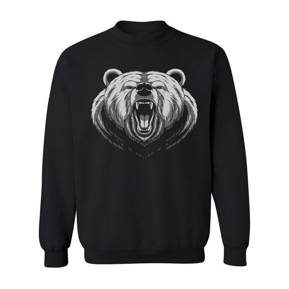 Angry Bear Head. Sweatshirt Men -Image by Shutterstock, Male Large