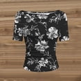 thumbnail image 5 of Otvok Women's Fashionable Blouses Dressy Casual Short Sleeve T-Shirts Round Neck Slim Fitted Tee Tops for Work Business, 5 of 6