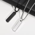 thumbnail image 1 of 2 collares de barra para hombre con colgante de barra plateada/negra de acero inoxidable con cadena de serpiente de 60 cm de longitud para hombres y mujeres, regalo de joyería unisex, 1 of 4