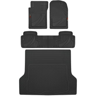 Motor Trend FlexTough Performance All Weather Rubber Car Floor Mats - 3 Piece Floor Mats Automotive Liners For Cars Truck SUV, Heavy-Duty Waterproof (Black) In | Whizz Floor Mats - Foto 2