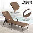thumbnail image 4 of Crestlive Products Adjustable Steel Chaise Lounge Chair, 6‑Position Recliner with Rust-Resistant Frame (Brown), 4 of 8