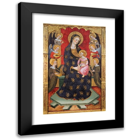 Pere Serra 11x14 Black Modern Framed Museum Art Print Titled - Virgin of the Angels (ca 1385)