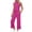 01 Hot Pink, variant on Women's Summer 2 Piece Sets Dressy Mock Neck Tank Top with Straight Leg Pants Business Casual Outfits with Pockets