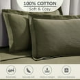 thumbnail image 4 of Superior Peploi Cotton Matelasse Bedspread and Sham Set, 3-Piece Breathable All Season Bedspreads, Queen, Olive Green, 4 of 8