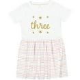 thumbnail image 3 of Inktastic 3rd Birthday Gold 3 Year Old Girls Toddler Dress, 3 of 5