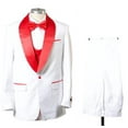 thumbnail image 3 of 1 Button Shawl Lapel Tuxedo with Vest White and Red, 3 of 3