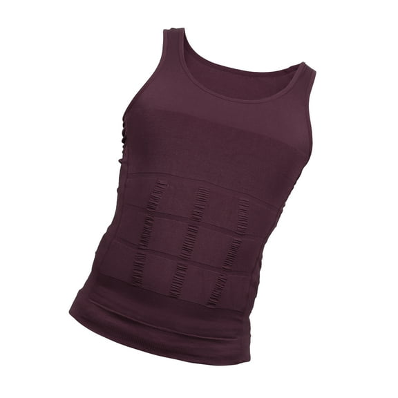 Vocoste Men Body Slimming Tummy Shaper Control Underwear Stretch Shapewear Waist Girdle Shirt Nylon M Purple