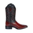 thumbnail image 2 of Men's Ostrich Print Leather Western Rodeo Cowboy Boots 'El General' Burgundy 41901, 2 of 6