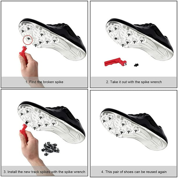 Muyoka 120 clavos para zapatos de pista de 1/5 pulgadas de acero duro para zapatos de pista con clavos resistentes y antioxidantes para campo traviesa con llave de clavos de repuesto para deportes, co Muyoka Hogar